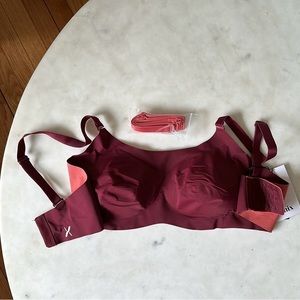 NEW Knix Padded Evolution Bra Size 4 Dark Cherry/Rosette Wireless